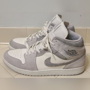 Air Jordan 1 Mid SE Neutral Grey Sail Men's Size 14